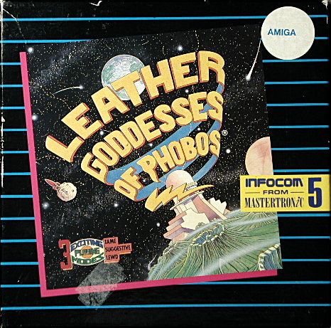 Front Cover for Leather Goddesses of Phobos (Amiga) (Mastertronic release)