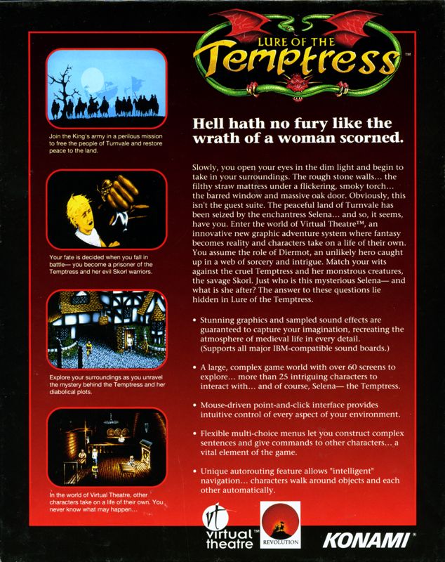 Back Cover for Lure of the Temptress (DOS)