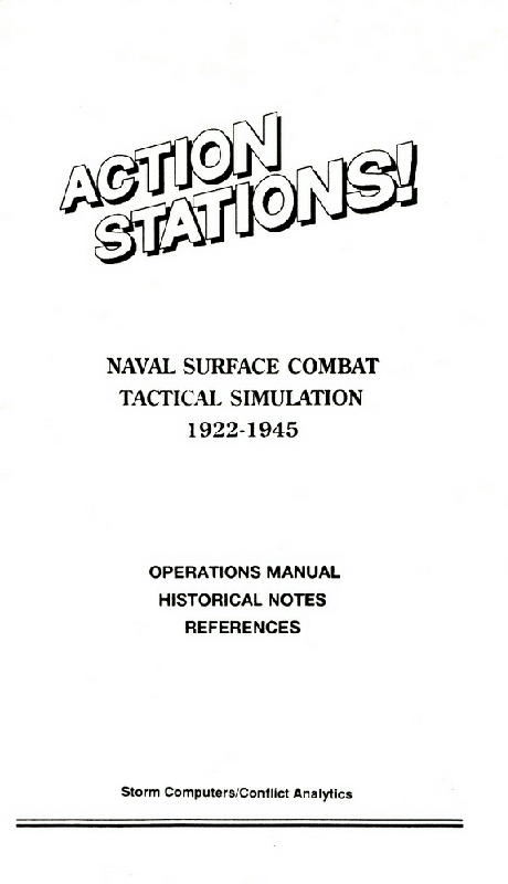 Manual for Action Stations! (DOS): Front