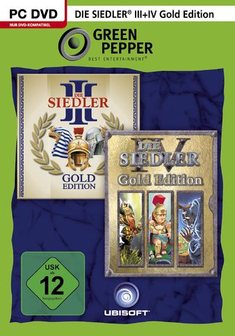 Front Cover for Die Siedler III: Gold Edition + Die Siedler IV: Gold Edition (Windows) (Green Pepper release)