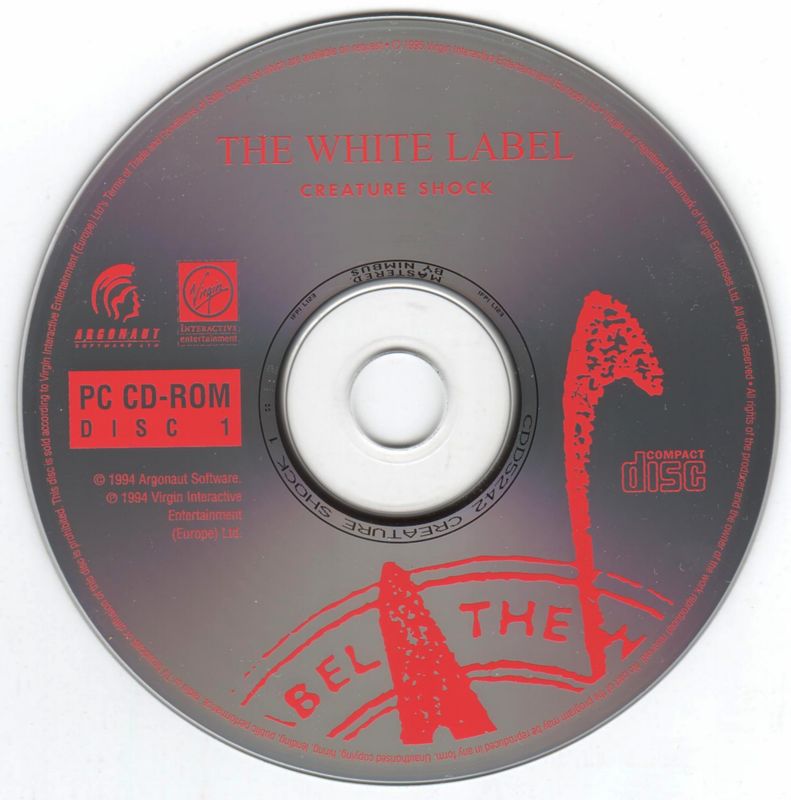Media for Creature Shock (DOS) (White Label Budget Release): Disc 1/2