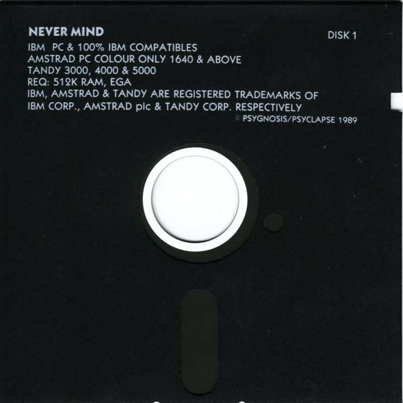 Media for Nevermind (DOS): Disk 1/2