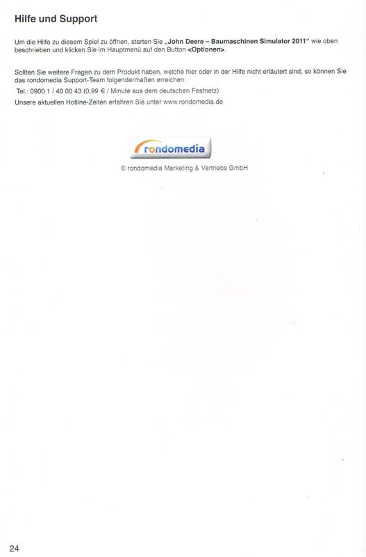 Manual for John Deere: American Builder Deluxe (Windows): Back