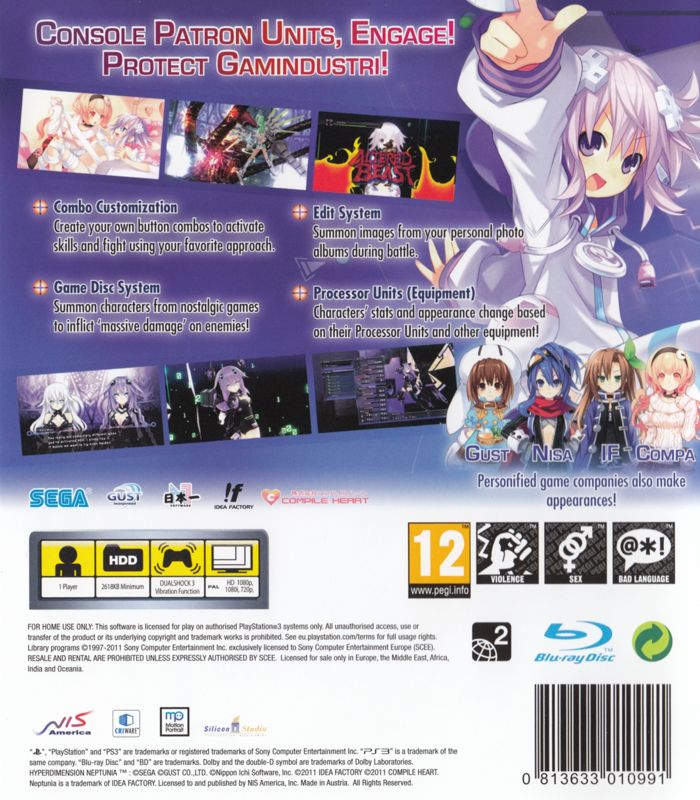 Back Cover for Hyperdimension Neptunia (PlayStation 3)