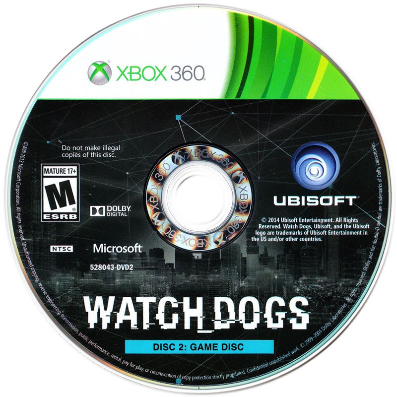 Media for Watch_Dogs (Xbox 360): Game Disc