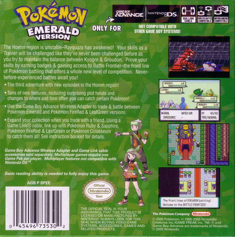 Pokémon Emerald Version cover or packaging material - MobyGames