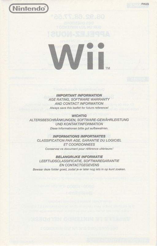 Extras for Metroid: Other M (Wii): Software Warranty And Contact Information Booklet - Front