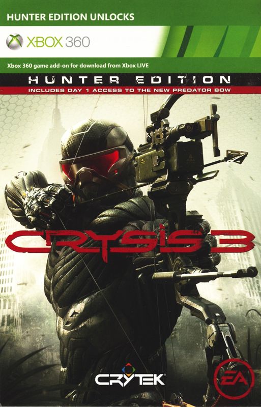 Extras for Crysis 3 (Hunter Edition) (Xbox 360): DLC - Front