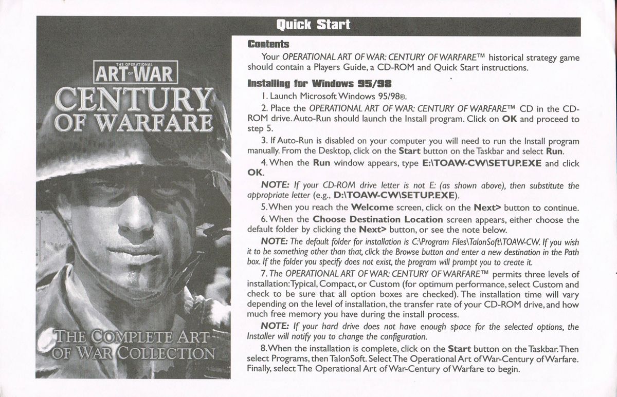 The Operational Art of War: Century of Warfare cover or packaging ...