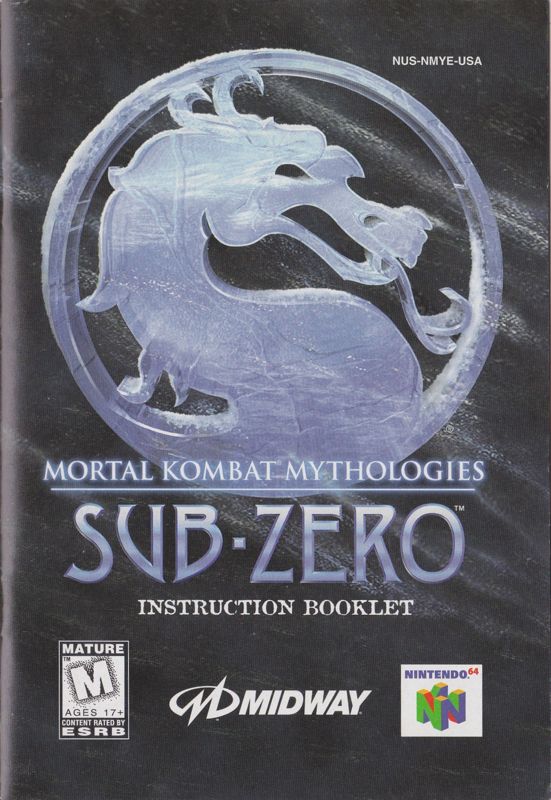 Manual for Mortal Kombat Mythologies: Sub-Zero (Nintendo 64): Front