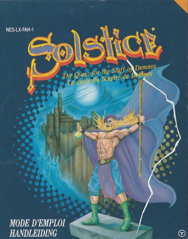 Manual for Solstice: The Quest for the Staff of Demnos (NES): Front