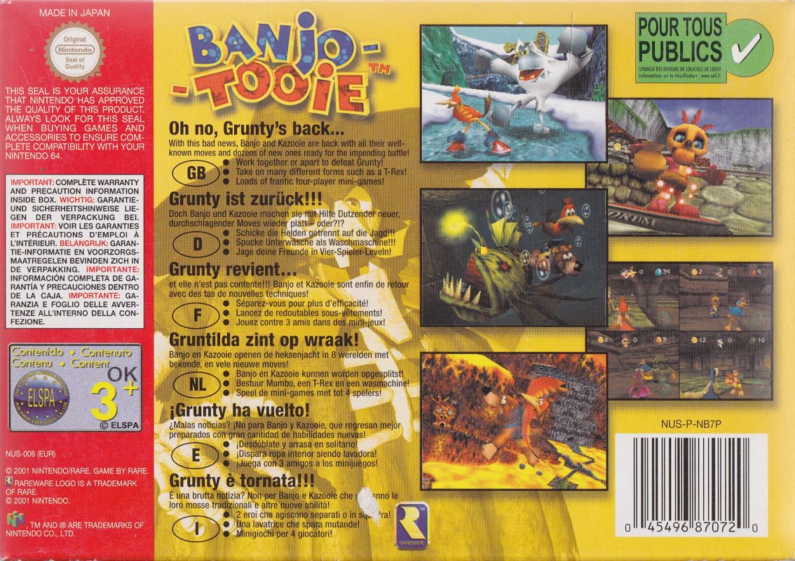 Back Cover for Banjo-Tooie (Nintendo 64)