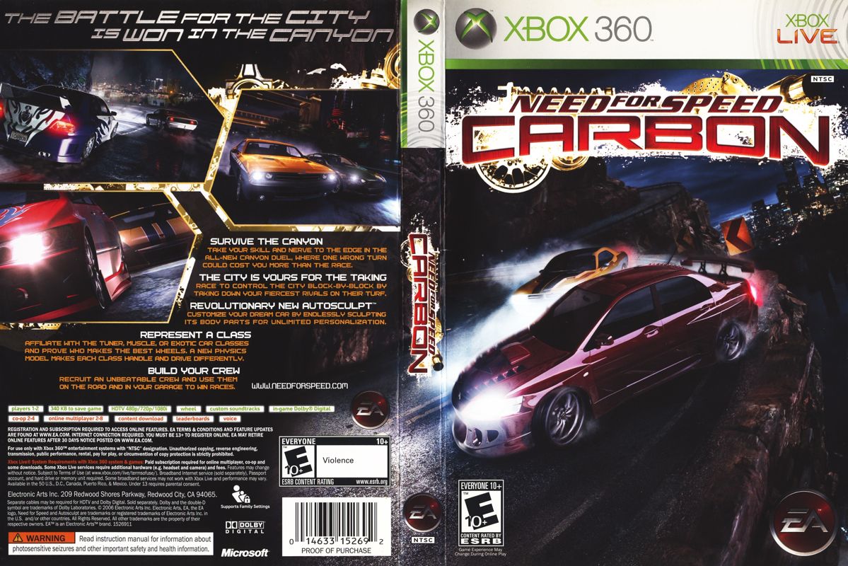 Need for Speed: Carbon (Xbox 360 2006) FACTORY SEALED! - RARE! 14633152692