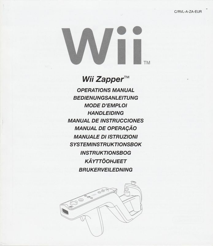 Manual for Link's Crossbow Training (Wii) (Bundled with Wii Zapper): Wii Zapper - Front