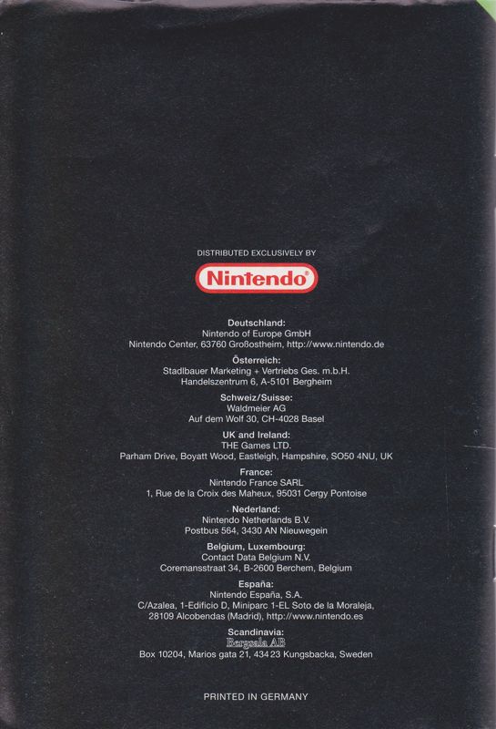 Manual for F-1 World Grand Prix II (Nintendo 64): Back