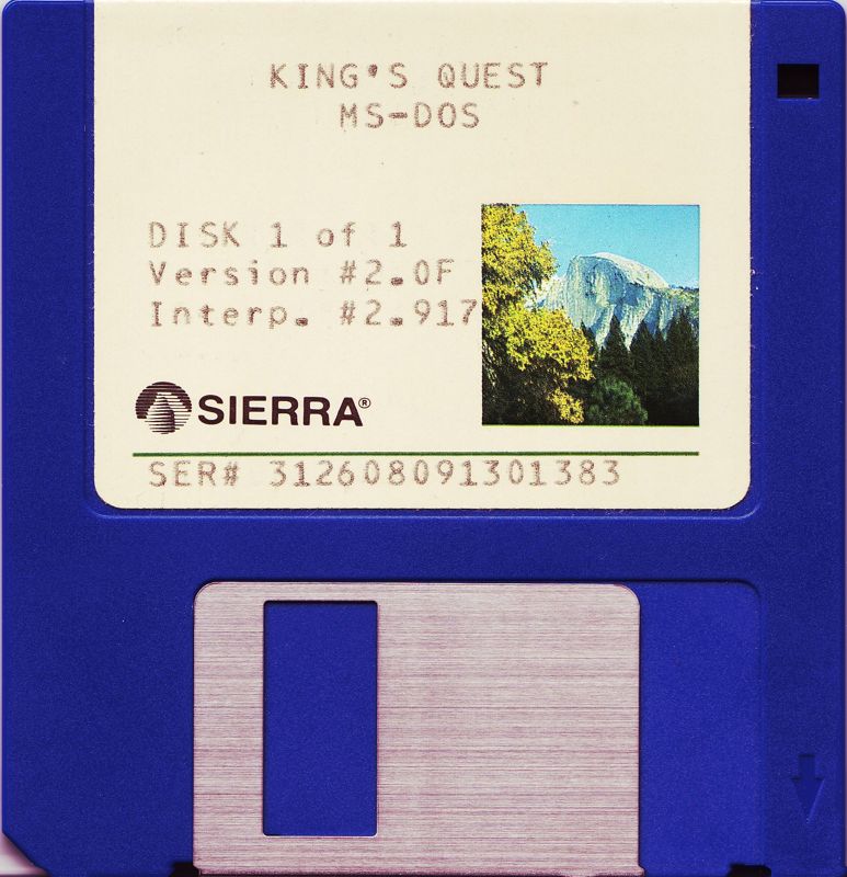 Media for King's Quest (DOS) (1987 Release): 3.5" Disk 1/1