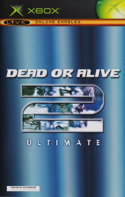 Manual for Dead or Alive: Ultimate (Xbox): Back