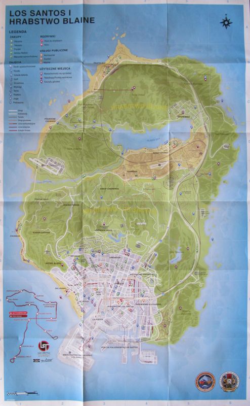 Map for Grand Theft Auto V (PlayStation 4): Blaine County