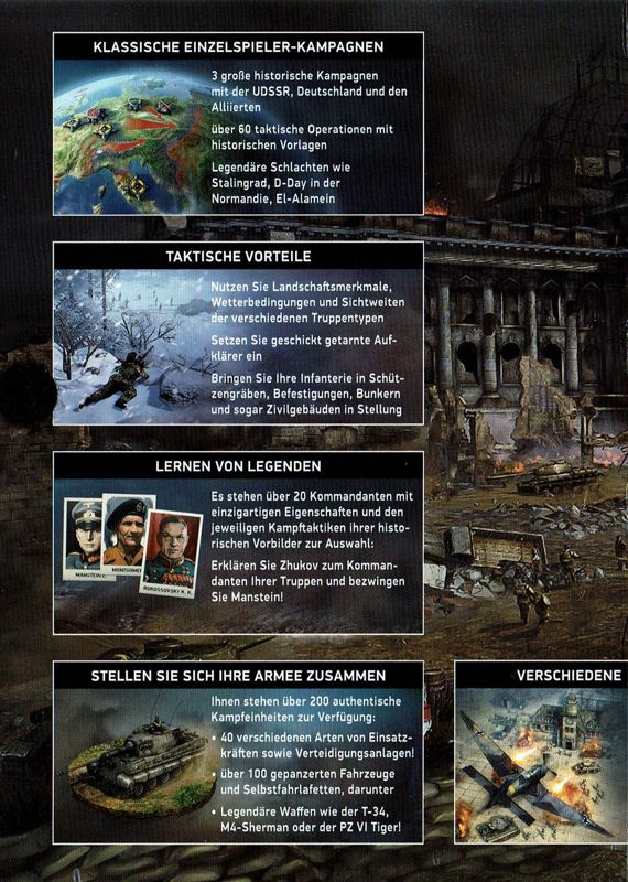 Inside Cover for Blitzkrieg 3: The Complete Combat Edition (Windows) (Steam retail release): Left
