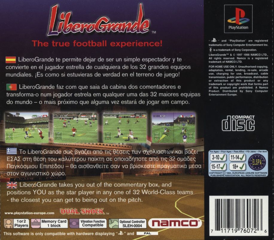 Back Cover for LiberoGrande (PlayStation)