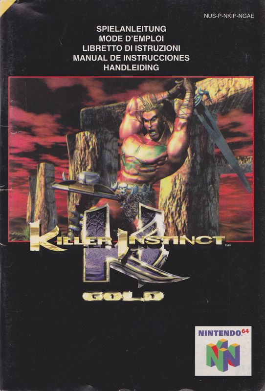 Manual for Killer Instinct Gold (Nintendo 64): Front