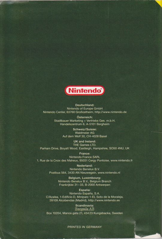 Manual for The Legend of Zelda: Majora's Mask (Nintendo 64): Back