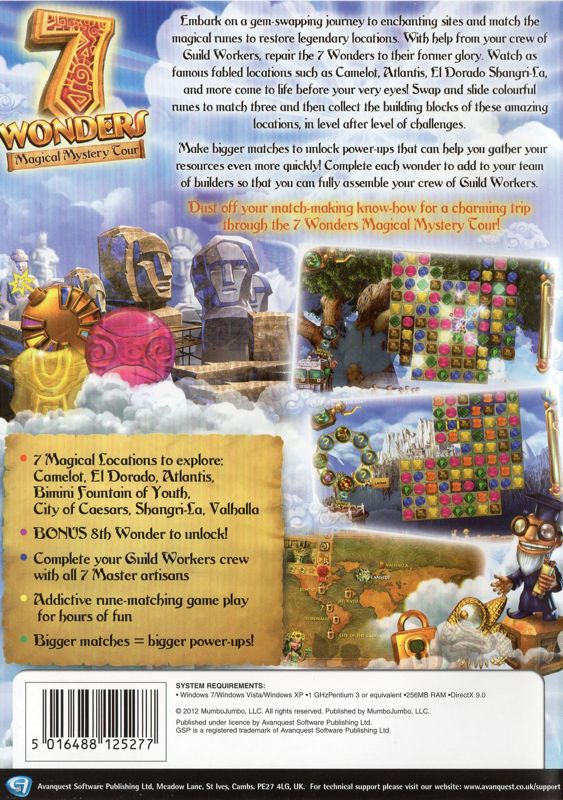 Back Cover for 7 Wonders: Magical Mystery Tour (Windows)