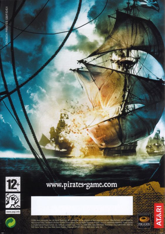 Other for Sid Meier's Pirates! (Limited Edition) (Windows): Keep Case - Back