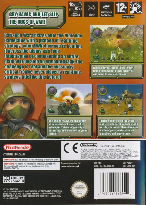 Back Cover for Battalion Wars (GameCube)