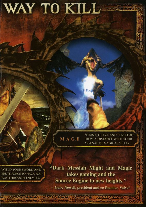 Inside Cover for Dark Messiah: Might and Magic (Windows): Right Flap