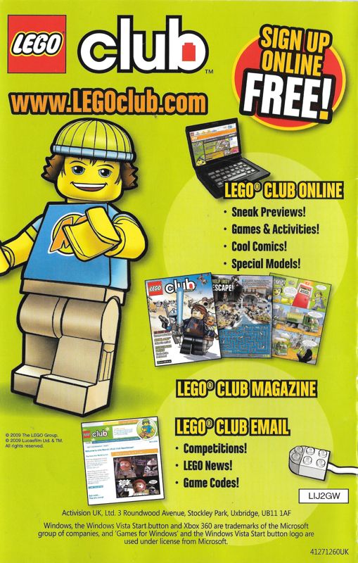 Manual for LEGO Indiana Jones 2: The Adventure Continues (Windows): Back