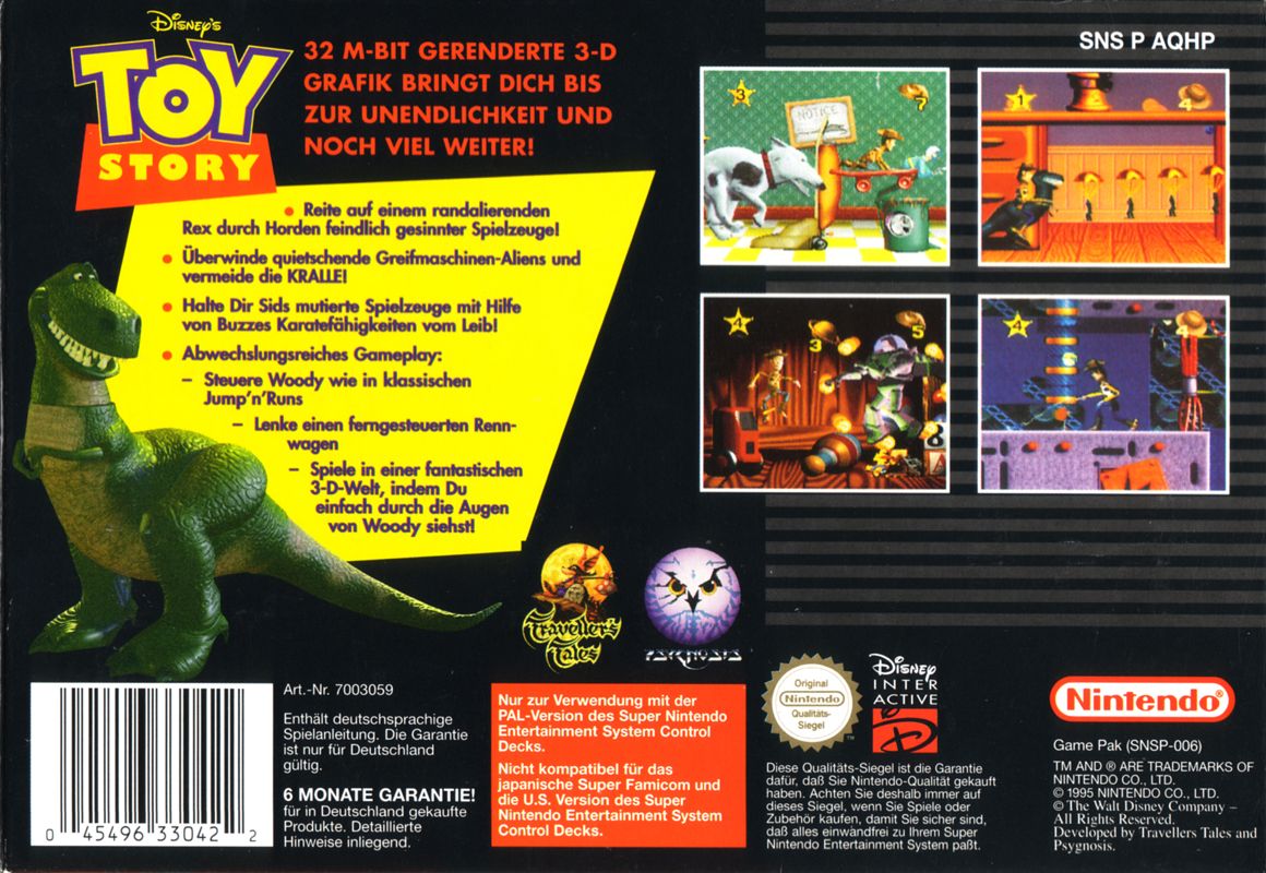 Back Cover for Disney's Toy Story (SNES)