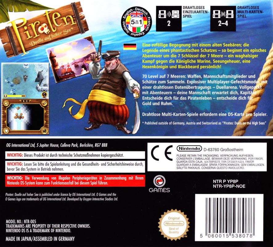 Back Cover for Pirates: Duels on the High Seas (Nintendo DS)