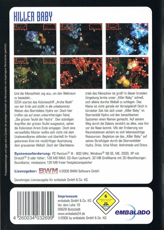 Back Cover for Killer Baby (Windows)