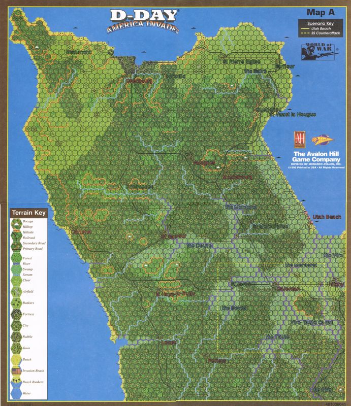 Map for D-Day: America Invades (DOS and Macintosh): Map A