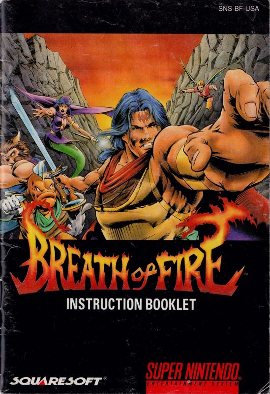 Manual for Breath of Fire (SNES): Front