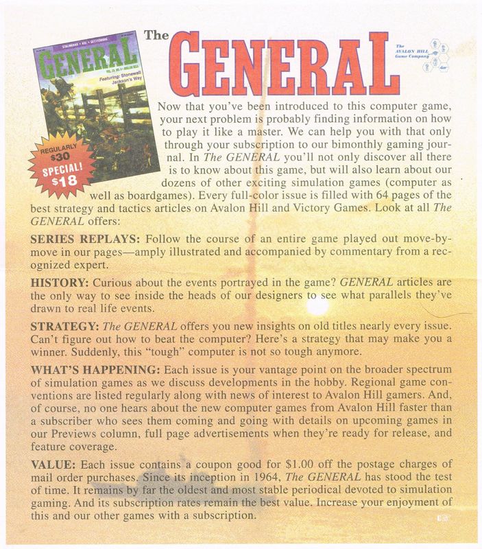 Advertisement for D-Day: America Invades (DOS and Macintosh): The General Magazine - Front