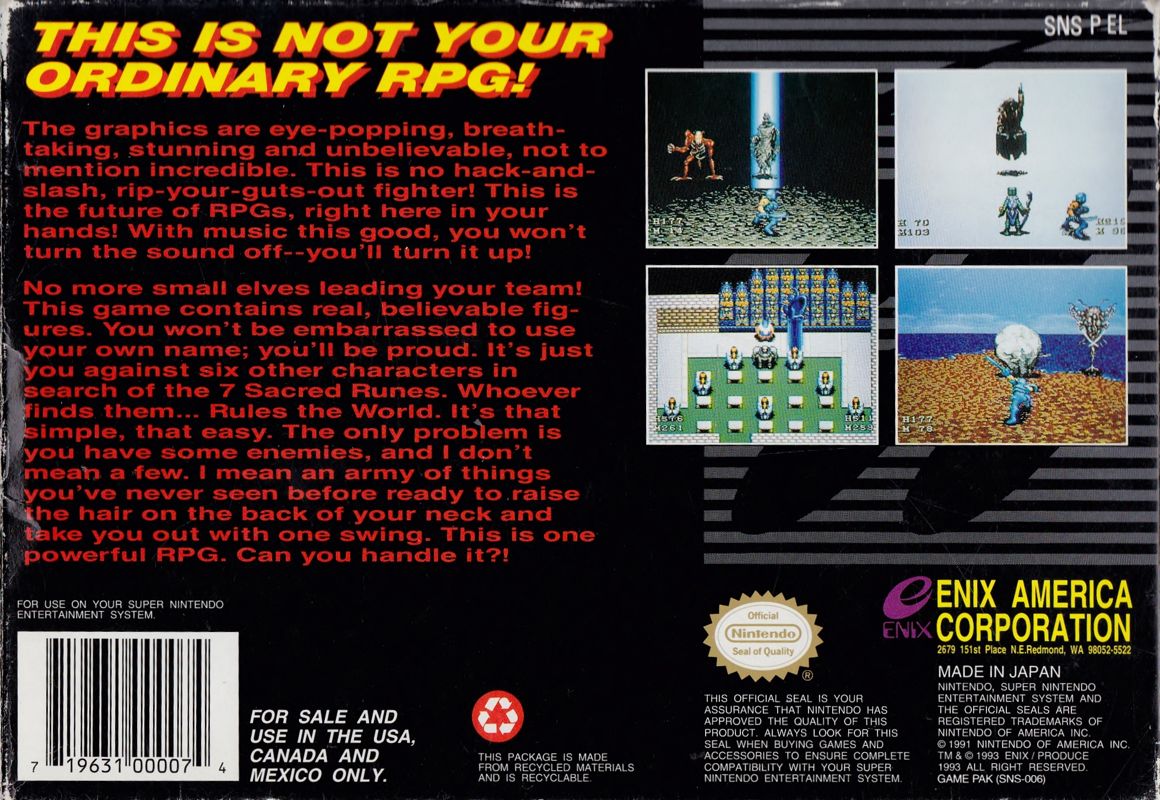Back Cover for The 7th Saga (SNES)