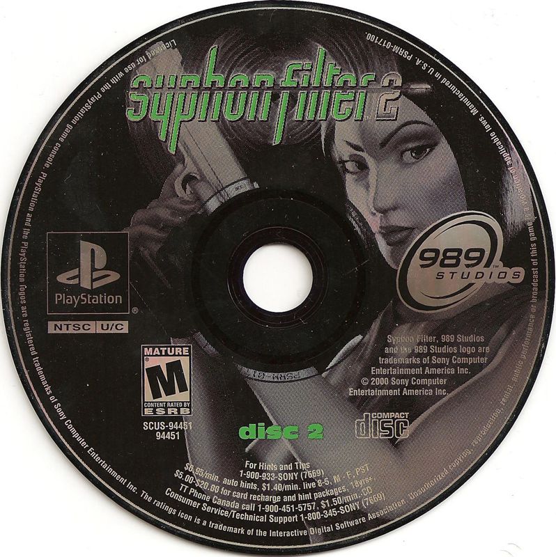 Syphon Filter 2 PlayStation PS1 Complete 2 Discs and Manual