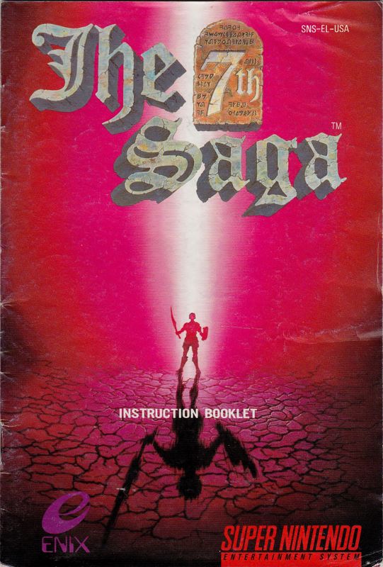Manual for The 7th Saga (SNES): Front