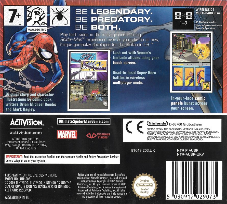 Ultimate Spider-Man cover or packaging material - MobyGames