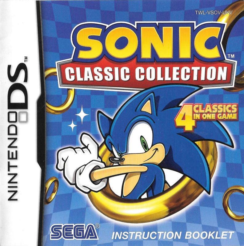 Manual for Sonic Classic Collection (Nintendo DS): Front