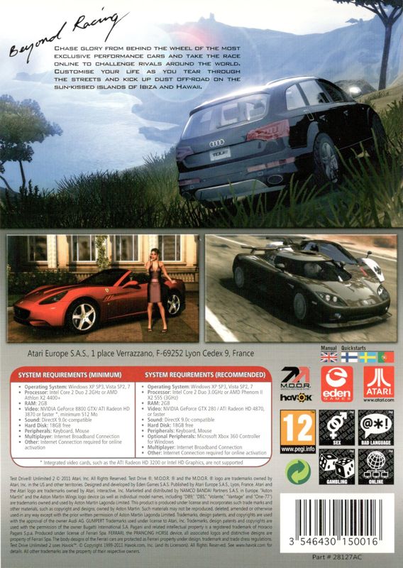 Back Cover for Test Drive Unlimited 2 (Windows)