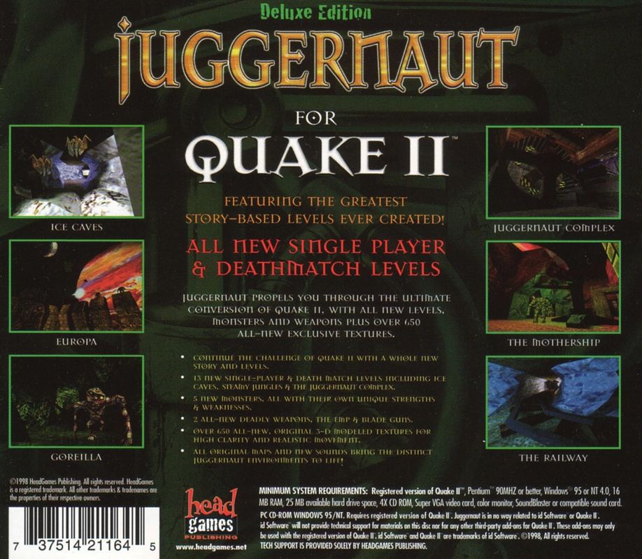 Other for Juggernaut: The New Story For Quake II (Windows): Jewel-case Back