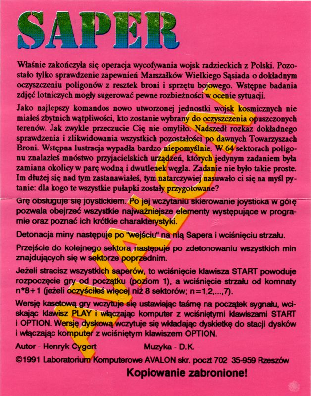 Extras for Saper (Atari 8-bit)