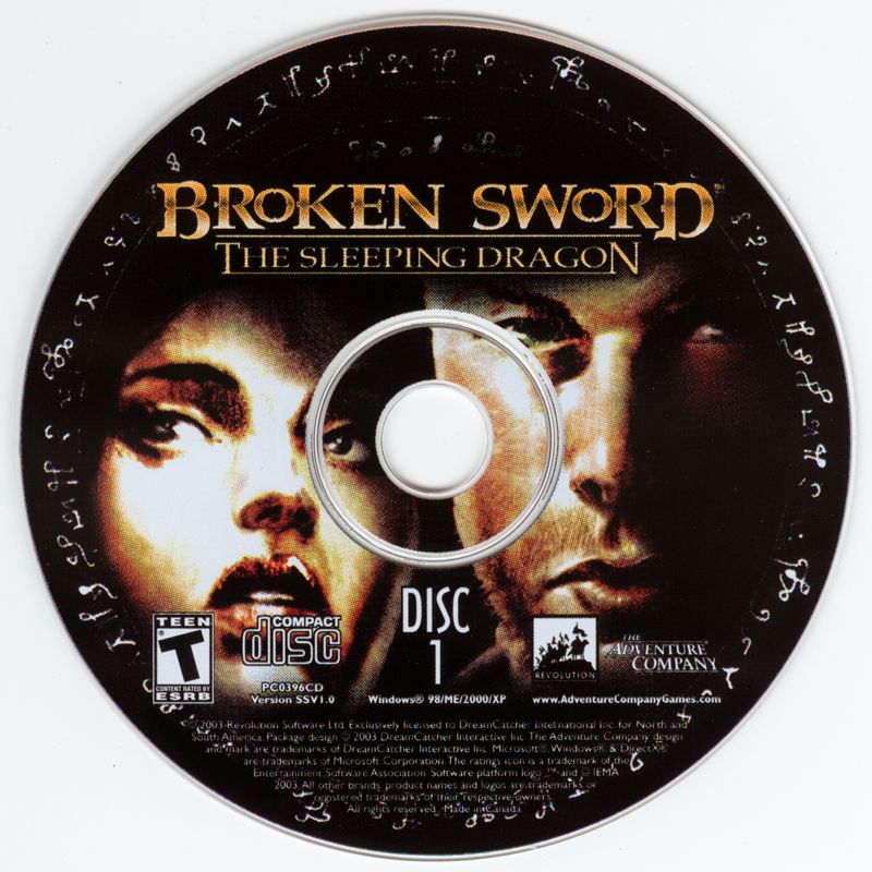 Media for Broken Sword: The Sleeping Dragon (Windows) (Editor's Choice release): Disc 1