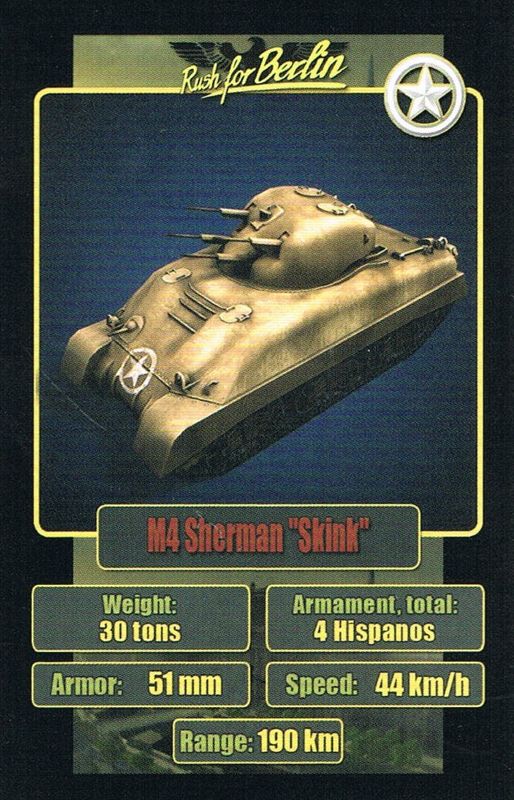 Extras for Rush for Berlin (Collector's Edition) (Windows): Card Game - M4 Sherman - Front