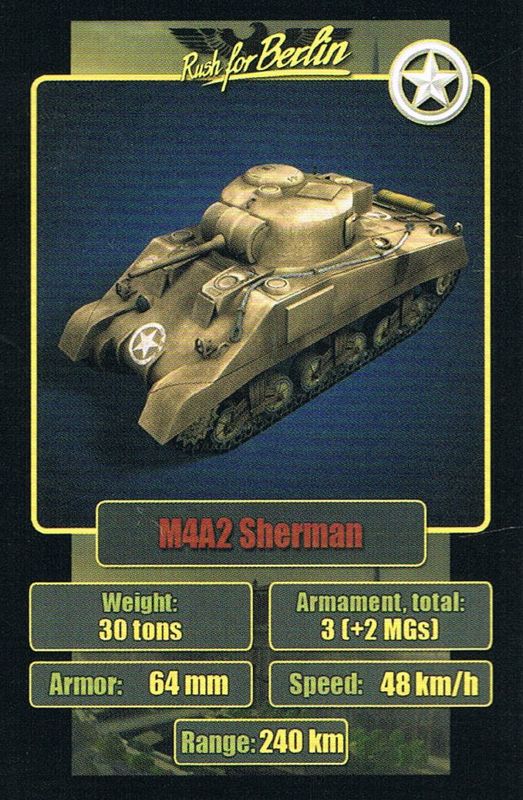 Extras for Rush for Berlin (Collector's Edition) (Windows): Card Game - M4A2 Sherman - Front