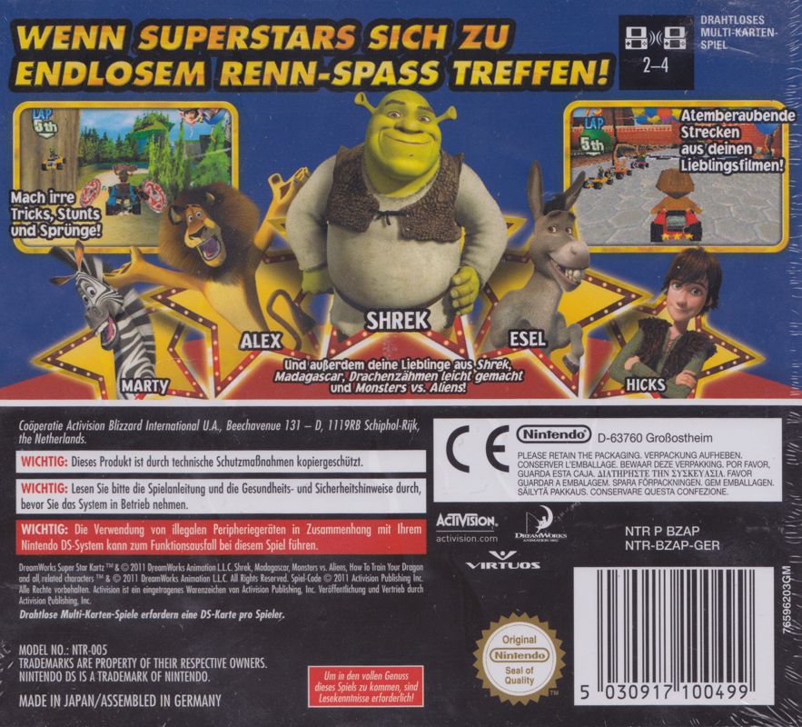Back Cover for DreamWorks Super Star Kartz (Nintendo DS)