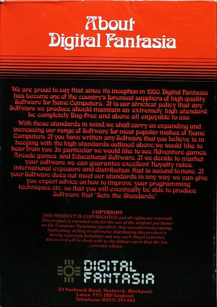 Back Cover for Circus (ZX Spectrum)